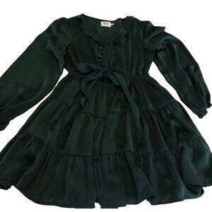 Princess Polly Dark Green Ruffle Dress